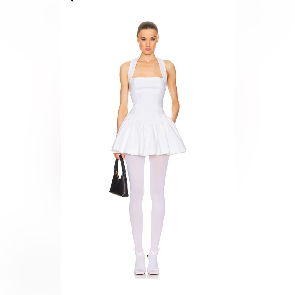 Helsa Faille Halter Mini Dress